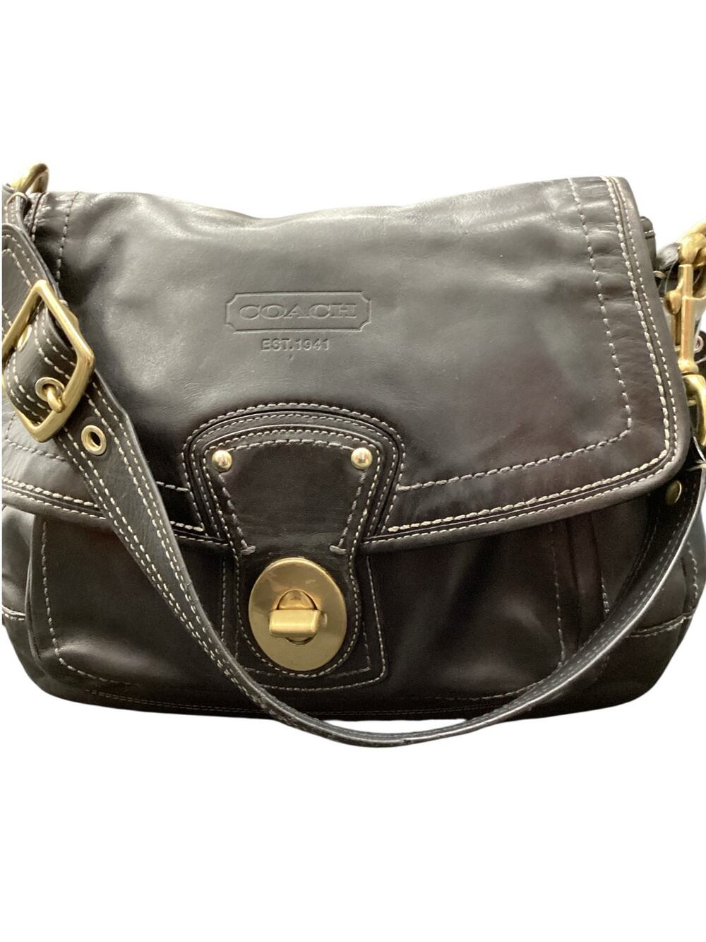 VTG Coach Bag Women’s 1 Size Ali Y2K Brass Turn Lock Leather Shoulder Bag F12854